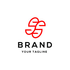 minimalist abstract letter S SS logo template design editable	

