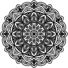 Mandala art or circular pattern for page decoration card, adult coloring book, logo, meditation poster, henna, mehndi, tattoo.
