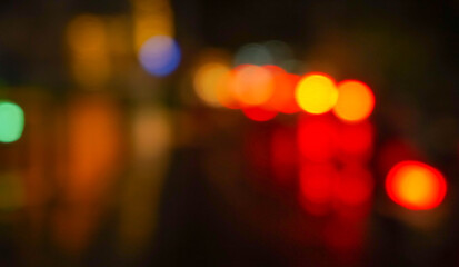 defocused lights in the city