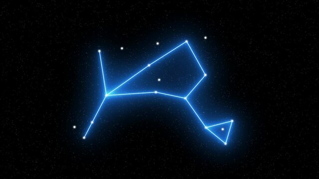 Bootes - Animated zodiac constellation and horoscope symbol with  starfield space background