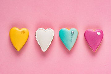 Heart shaped cookies made by hand