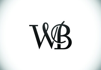 Initial Monogram Letter W B Logo Design Vector Template. WB Letter Logo Design