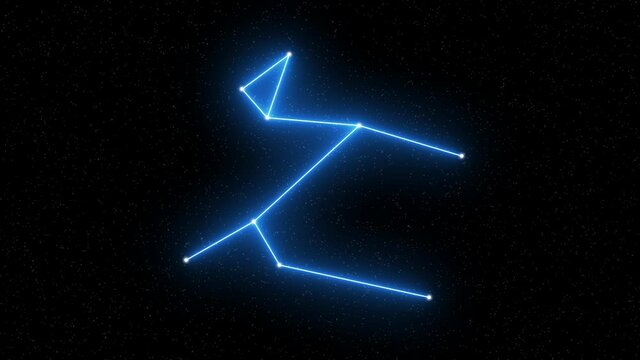 Canis Major - Animated zodiac constellation and horoscope symbol with  starfield space background