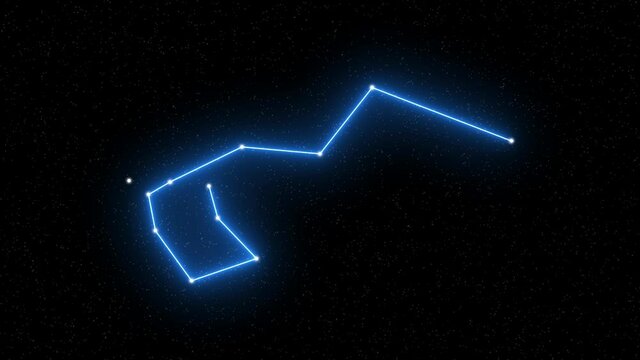 Carina - Animated zodiac constellation and horoscope symbol with  starfield space background