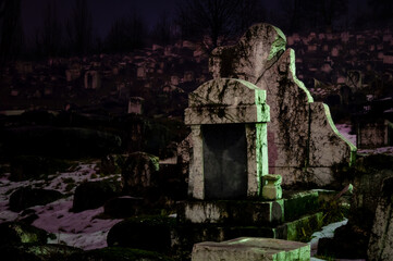 Old Jewish cemetery in Sarajevo. A proof of once big and lively community. Long exposure night shot.
