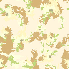 Desert camouflage of various shades of brown, green and beige colors