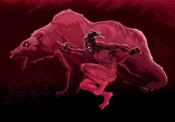  The spirit of the bear. Vector conceptual illustration © ddraw