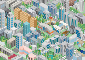 街,シティ, ビル, 建築, 都市景観, 地平線, 摩天楼, アジア, 景色, ダウンタウン, アパート, 東京, 摩天楼, 空, 風景, ビジネス, コング, タワー, 混雑した, 住居に適した,俯瞰図,アイソメトリック