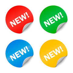 New stickers set, vector illustration