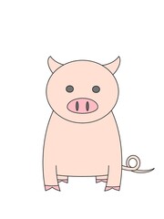 Obraz na płótnie Canvas illustration of a Pig character