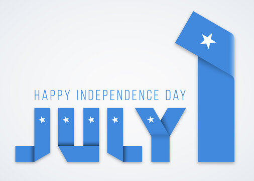July 1, Independence Day of Somalia congratulatory design with somalian flag elements. Vector illustration.
