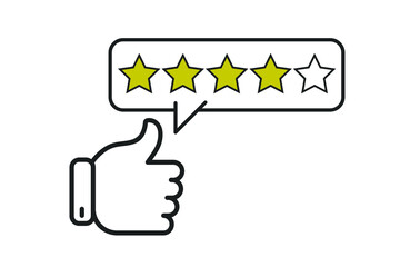 Consumer or customer product rating flat icon for apps and websites