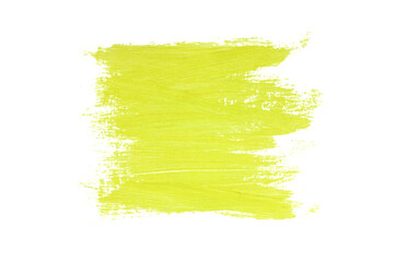 Lemon yellow watercolor stripes or brush on white background,Abstract color