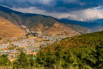 Fototapeten Nature of Thimhu, the capital and largest and the only city the Kingdom of Bhutan © Anton Ivanov Photo