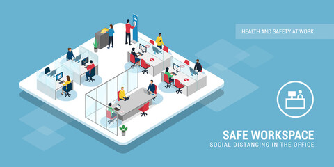 Social distancing and coronavirus prevention in the office