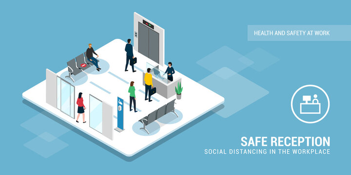 Safe business reception and social distancing