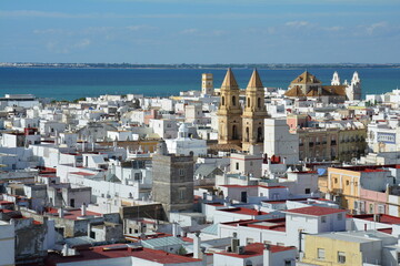 Fototapeta na wymiar Vue Panoramique Cadix Andalousie Espagne