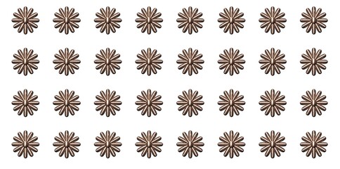 Ilustración en 3D de flores metálicas. Patrón de flores para fondo.