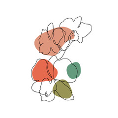 Leaves icon Line art. Abstract minimal flora design for cover, prints, fabric and wallpaper. Vector illustration.