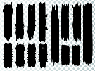 Vector Grunge Elements Set . Halftones , Corners , Splats , Brush Strokes , Textures and Ink Blots for your Design .