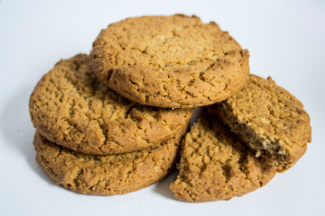 Fitness food oatmeal cookies glass of milk