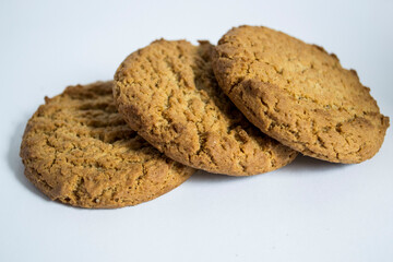 Fitness food oatmeal cookies glass of milk