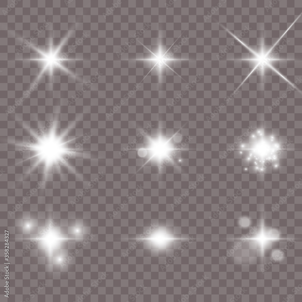 Poster glowing lights effect. star burst with sparkles
