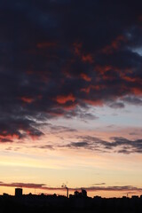 sunrise, city, nature, clouds, flowers