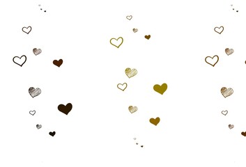 Light Green, Yellow vector texture with lovely hearts.