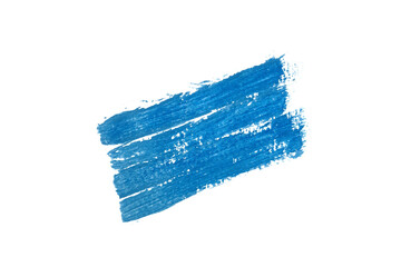 Blue (cobalt) watercolor stripes or brush on white background,Abstract color