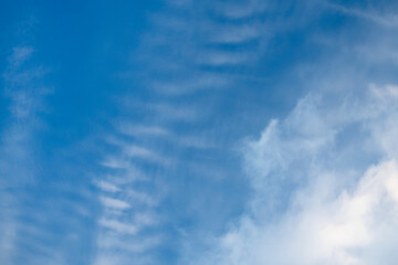 beautiful clouds on a blue sky. Natural background and texture