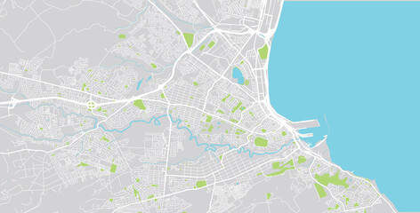 Urban vector city map of Port Elizabeth, South Africa.