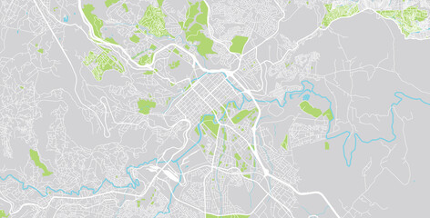 Urban vector city map of Pietermaritzburg, South Africa.
