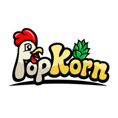 Pop Corn Chicken logo.Vector illustration.