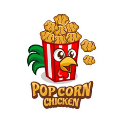 Pop Corn Chicken logo.Vector illustration.