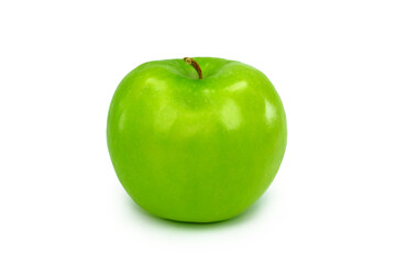 A Green apple fruit on the white background.