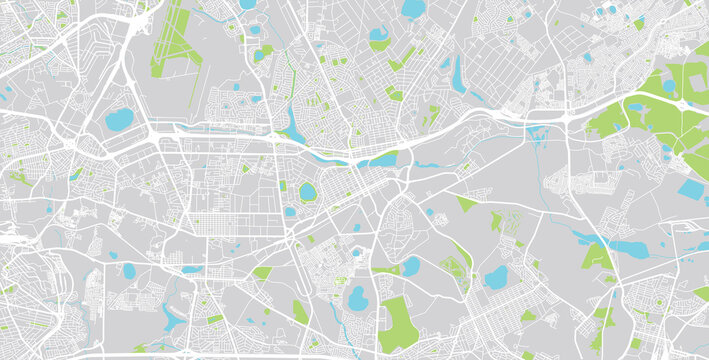 Urban vector city map of Benoni , South Africa.