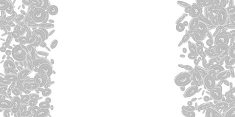 European Union Euro coins falling. Scattered black