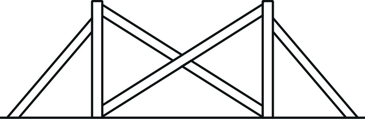 Vector linear icon of hurdle for dog agility training or horse equitation, isolated on white background