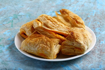 Fresh baked chicken curry puffs pastry