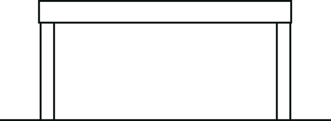 Vector linear icon of hurdle for dog agility training or horse equitation, isolated on white background