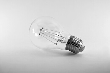 Light bulb on white background