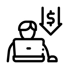 low working capacity icon vector. low working capacity sign. isolated contour symbol illustration