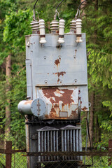 Old rusty electrical substation
