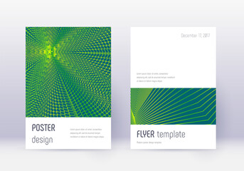 Minimalistic cover design template set. Green abst