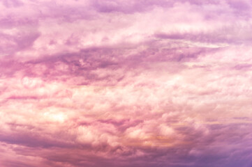 Natural sky composition. Sunset, sunrise dramatic sky abstract background. Beautiful cloudscape, view on a fluffy colorful clouds. Freedom concept, on the heaven. Twilight sunset nature landscape.