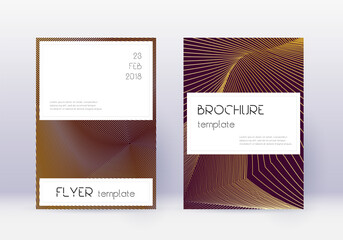 Stylish cover design template set. Gold abstract l