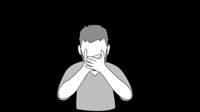 man closes his mouth, ears and eyes. I don&rsquo;t see anything, I don&rsquo;t hear anything, I don&rsquo;t say anything. video.