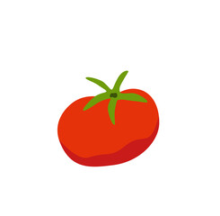 Red tomato cartoon style vector illustration.