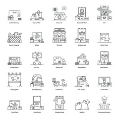 
Shopping and Delivery line Icons Pack 
